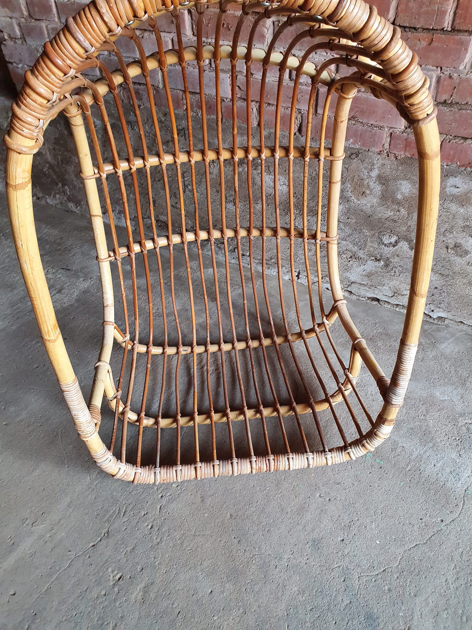 Vintage bamboo hanging chair