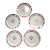 5 dessert plates in Gien porcelain France