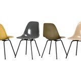 Charles & Ray Eames DSX Fiberglass Side Chairs multicolor set for Herman Mi