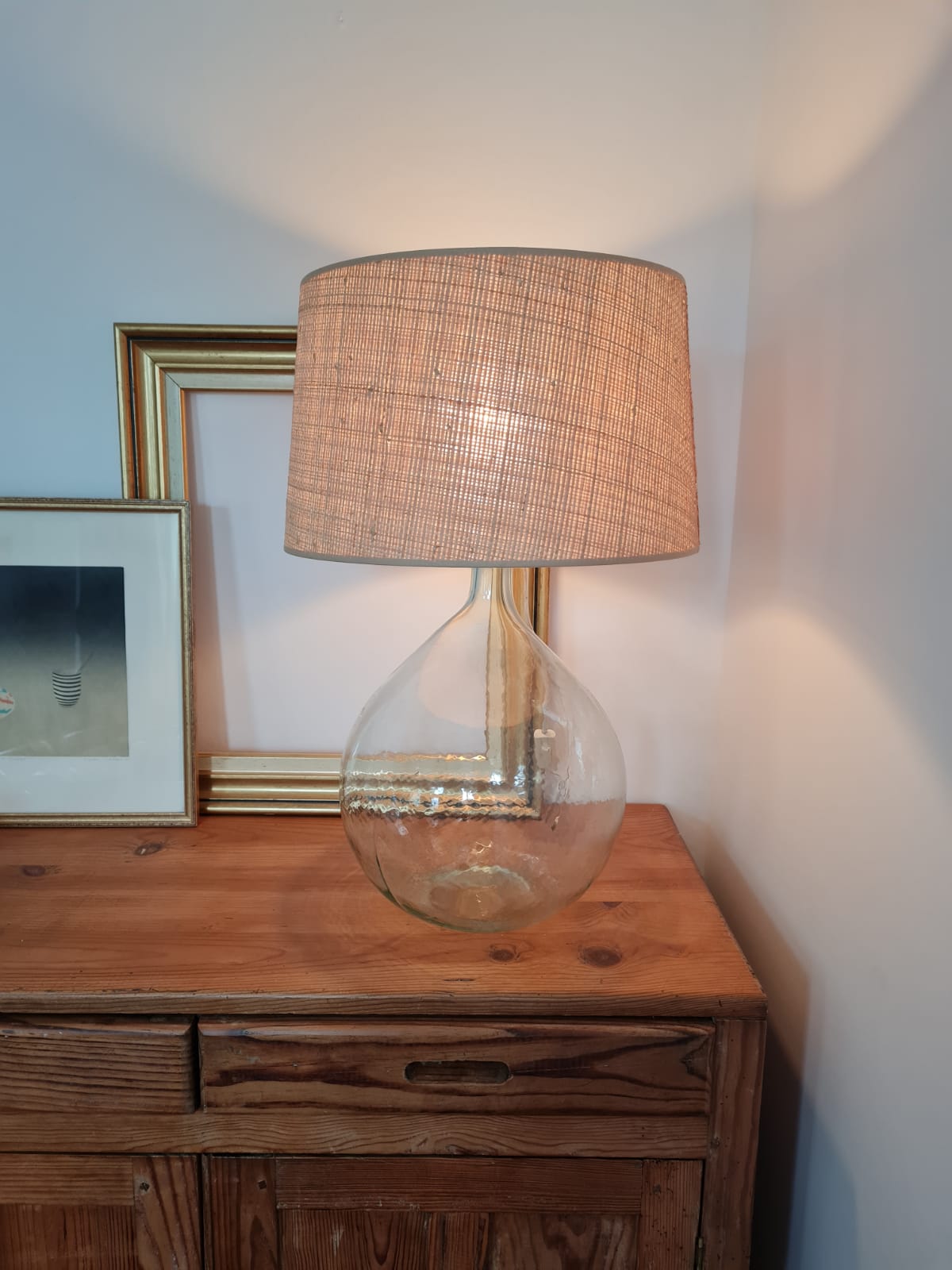 Vintage demijohn lamp