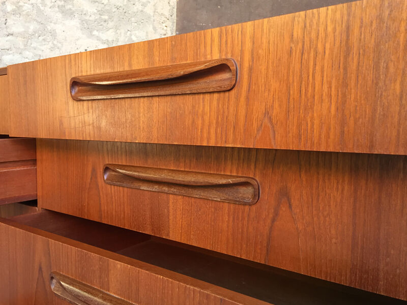 Scandinavian dresser teak 8 drawers Victor Wilkins for G-plan since 1960