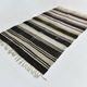 5x9 Cream & Brown Striped Handmade Vintage Kilim Rug, 147x264Cm