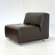 Set of 3 vintage space age modular leather sofas / armchairs in dark brown