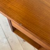 Vintage curved teak desk