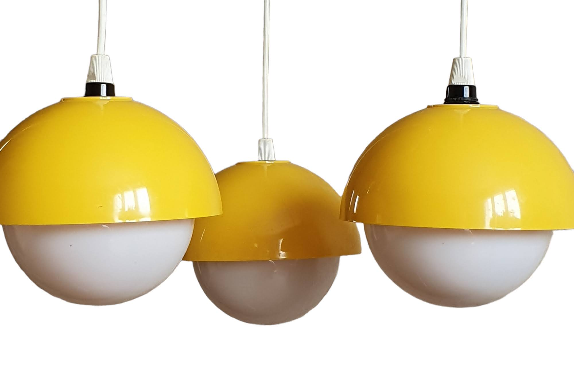 Vintage yellow pendant lamp 1970