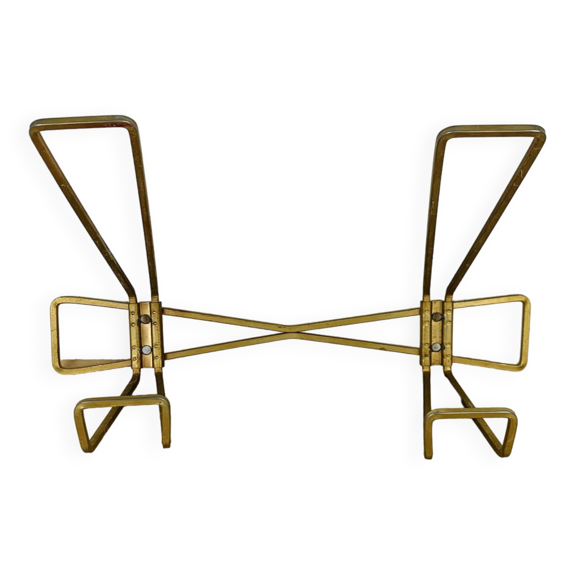 Wall coat rack with golden metal hook from the 1950s