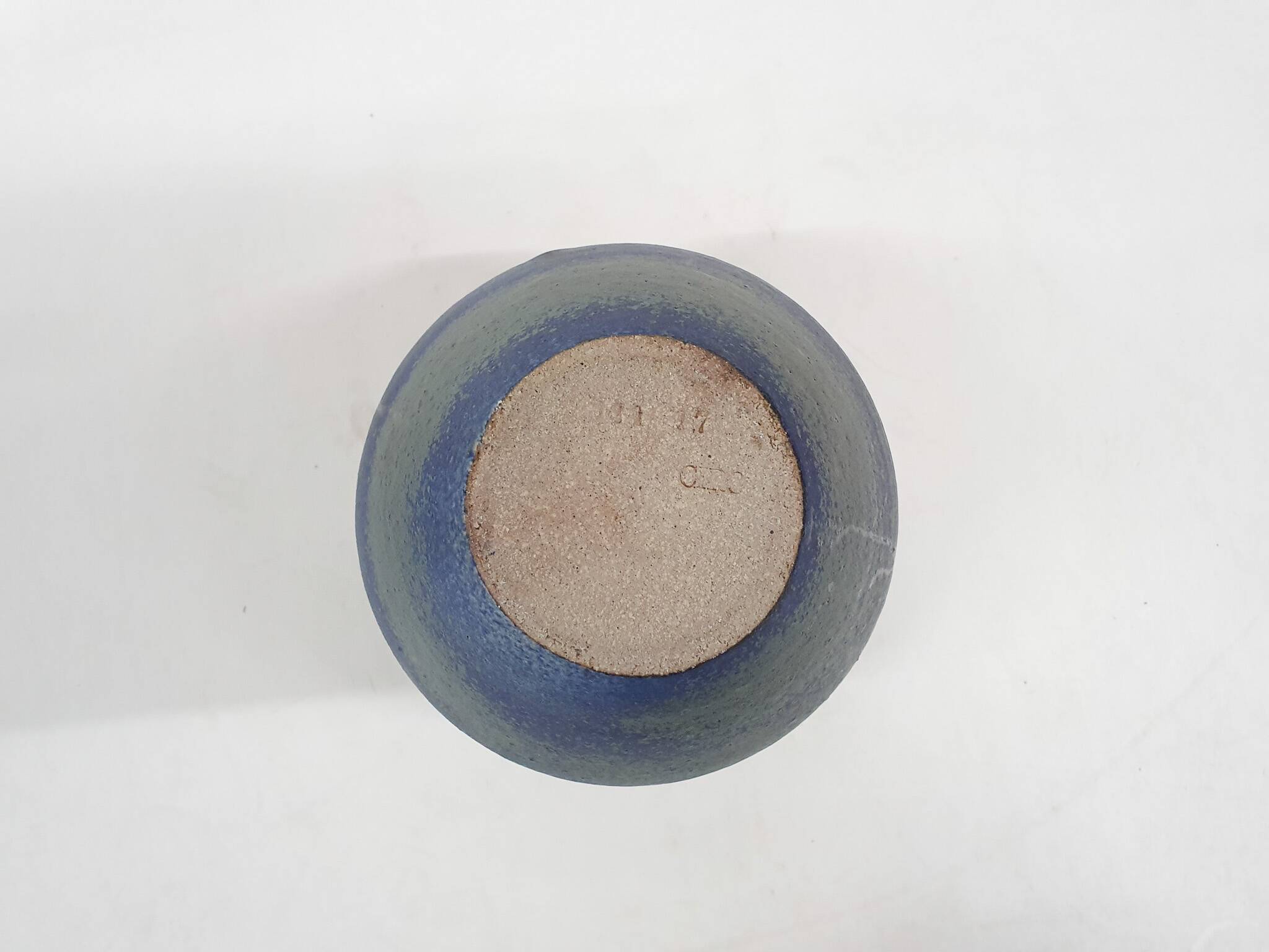 Vintage blue ceramic vase by Ciro , The Netherlands