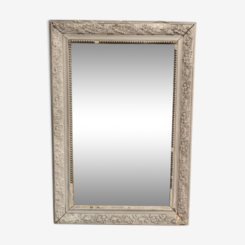 Miroir XIXème gris shabby 77 x 53 cm