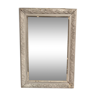 Miroir XIXème gris shabby 77 x 53 cm