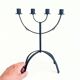 Mid-Century Minimalistic Black Wrought Iron Menorah Candelabra