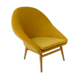 Fauteuil coque jaune vintage