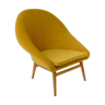 Fauteuil coque jaune vintage