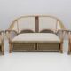 Mid-century Modern Italian Rattan and Wicker Two Armchairs and Sofa, 1970s