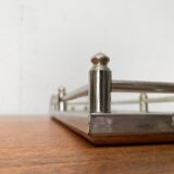 Metal and glass plateau Art Deco / Art Nouveau