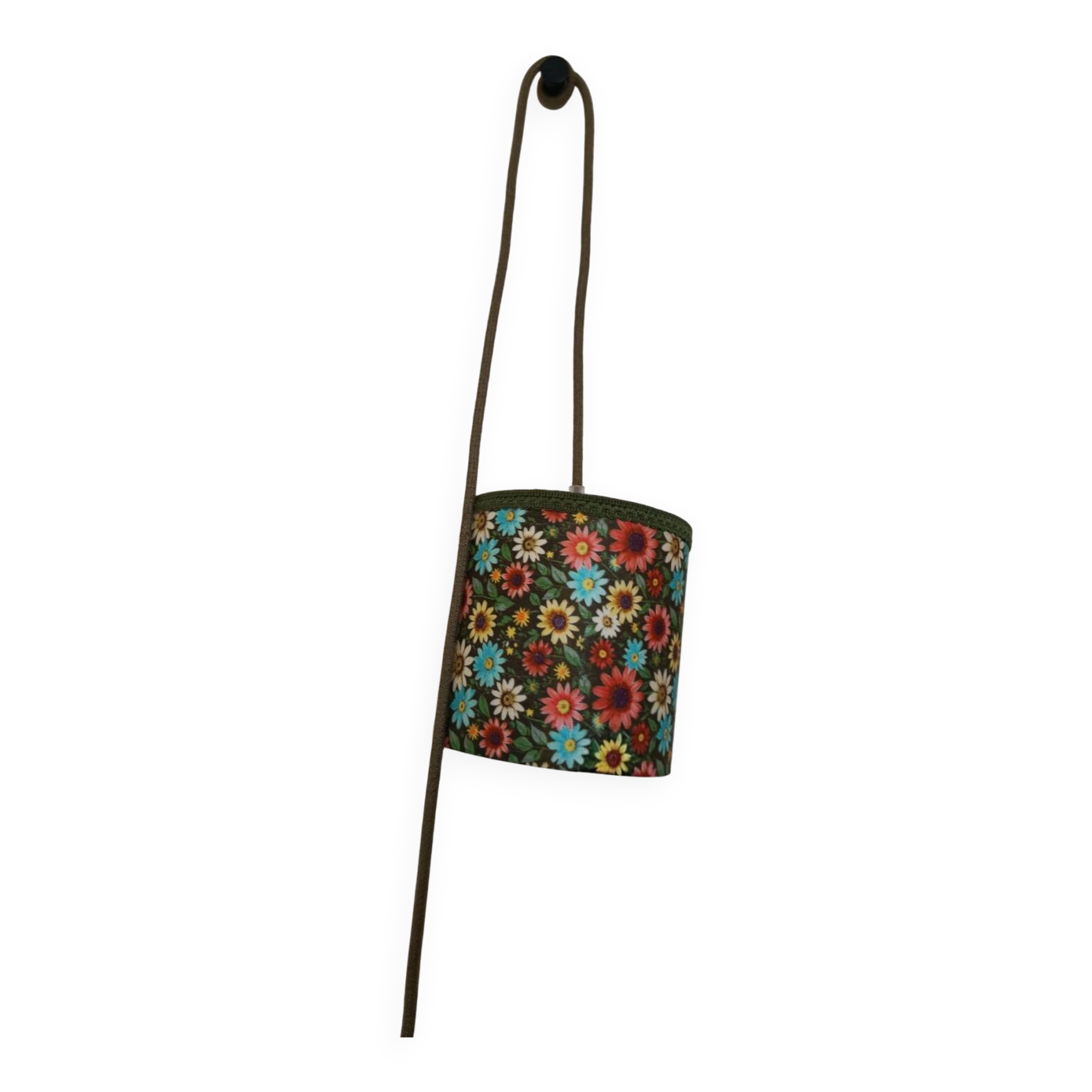 Nomadic bohemian chic lantern / floral fabric, jute cord