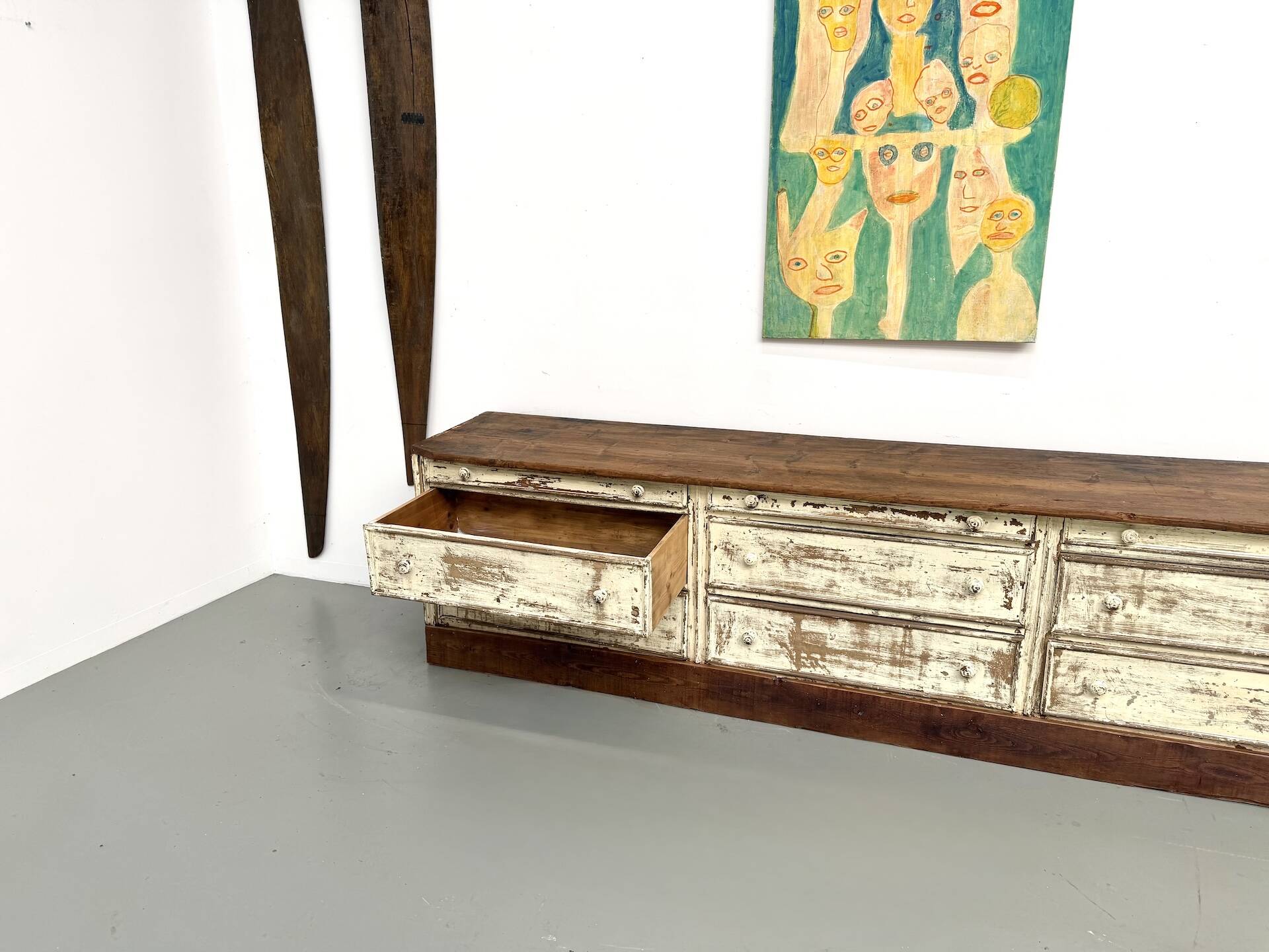 Large antique haberdashery cabinet, circa 1900