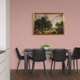 Italian countryside landscape painting oil on canvas from 20th century