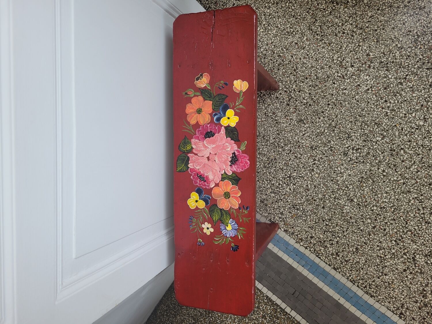Bench with flowery decorations