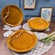 6 Gien earthenware asparagus plates – honey-brown glaze