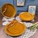 6 assiettes à asperges en faïence Gien – émail brun-miel