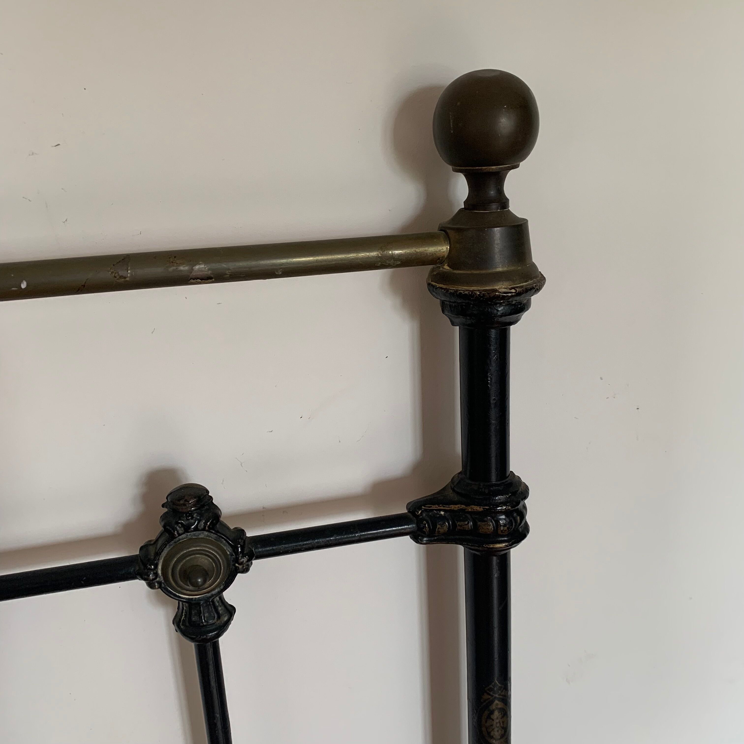 Victorian bed wrought iron and brass