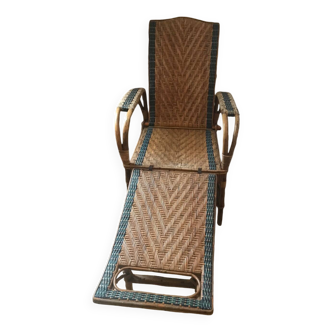Chaise longue rotin