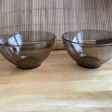 Set of 2 Arcopal Bowls in smoked glass