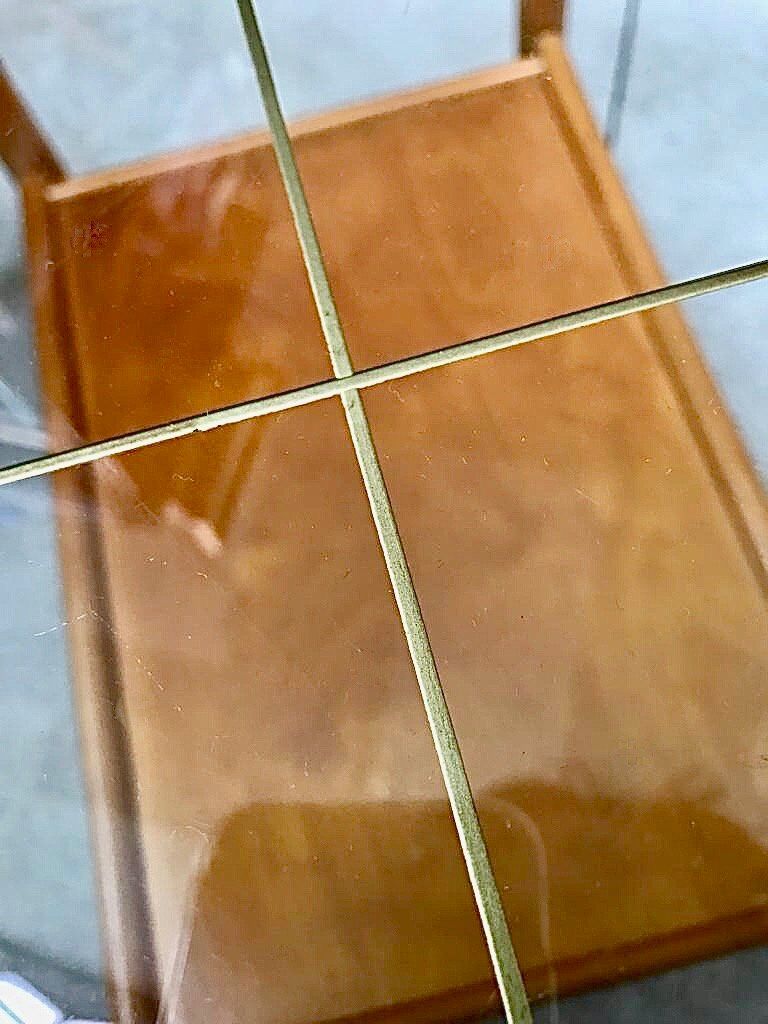 Mid-Century Modern Beech, Glass & Brass Serving Trolley, Germany 1950s