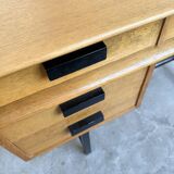 Modernist 50s oak metal desk