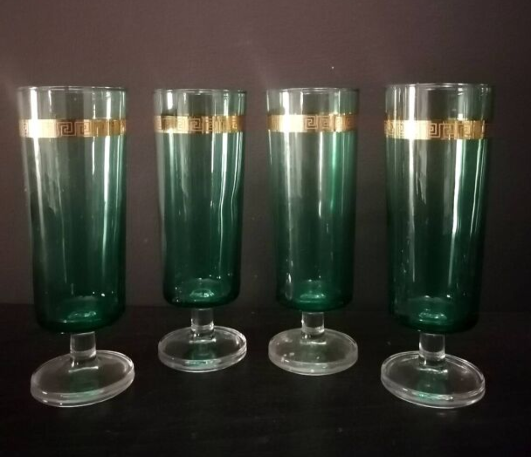 Set of Vintage Art Deco style Luminarc glasses.