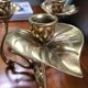 Large candlestick brass flowers