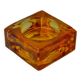 Orange ice cube ashtray by Antonio Imperatore, Murano glass, Italy, 1970