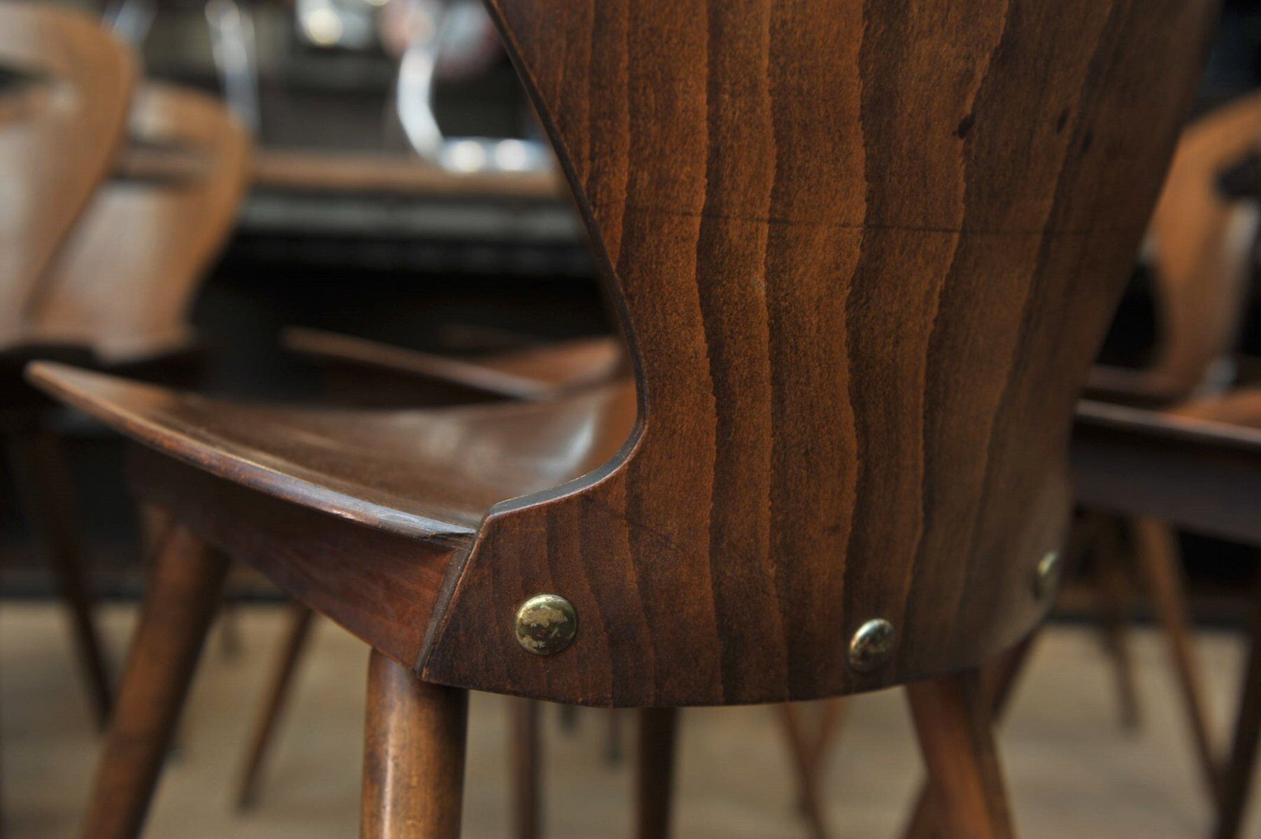 Baumann 1950s curved beech mid-century chair