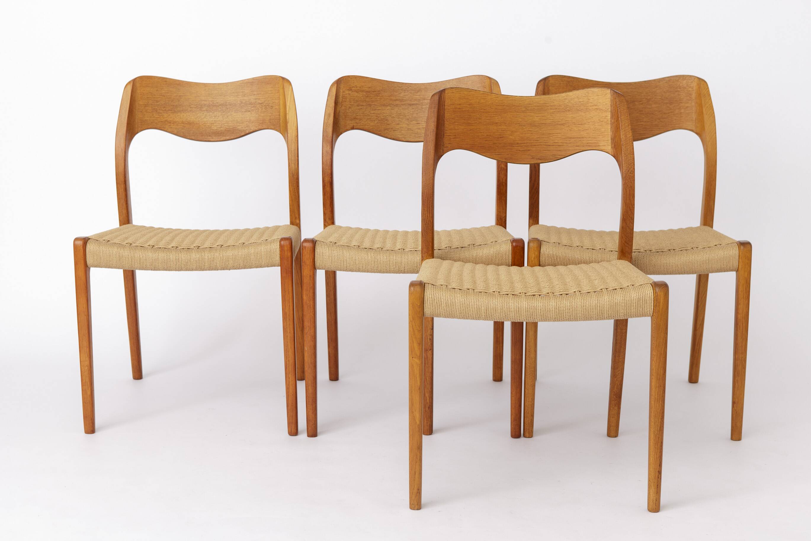 Set of 6 Niels Otto Møller Model 71 Dining Chairs, 1960s, Danish Vintage