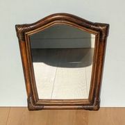 Mirror - Vintage 49x43 cm - Bamboo, Rattan - Patinated wood 1970