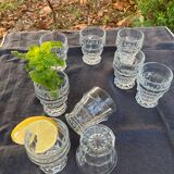 Faceted aperitif glasses