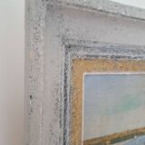 Ancient table oil on panel by Ermando Bellantonio