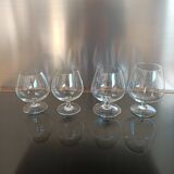 4 crystal Cognac glasses