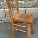 Set of 5 mismatched vintage blond wood bistro chairs