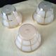 3 Lampshades, globe for wall lights in Art Deco opaline glass