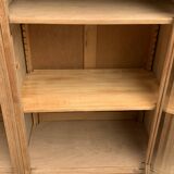 Armoire parisienne vitrée Art Déco asymétrique en chêne brut, 1930