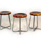 Ensemble de 3 tabourets en acier tubulaire chromé Bauhaus par Robert Slezak, années 1930