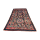 Old Turkish Kazak Rug 226x135 cm vintage tribal carpet, Red and Blue Large