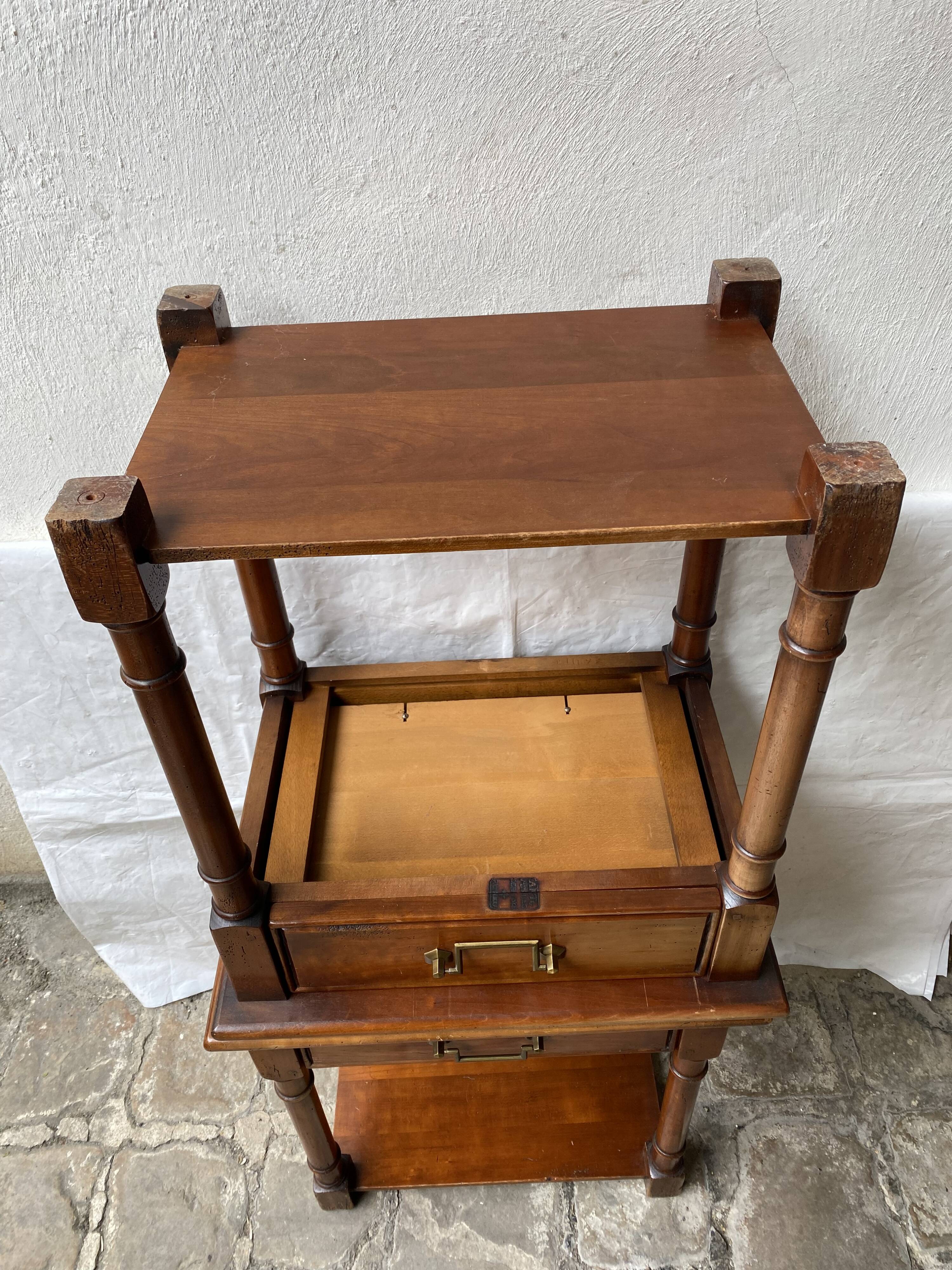 Pair of cherry wood side tables