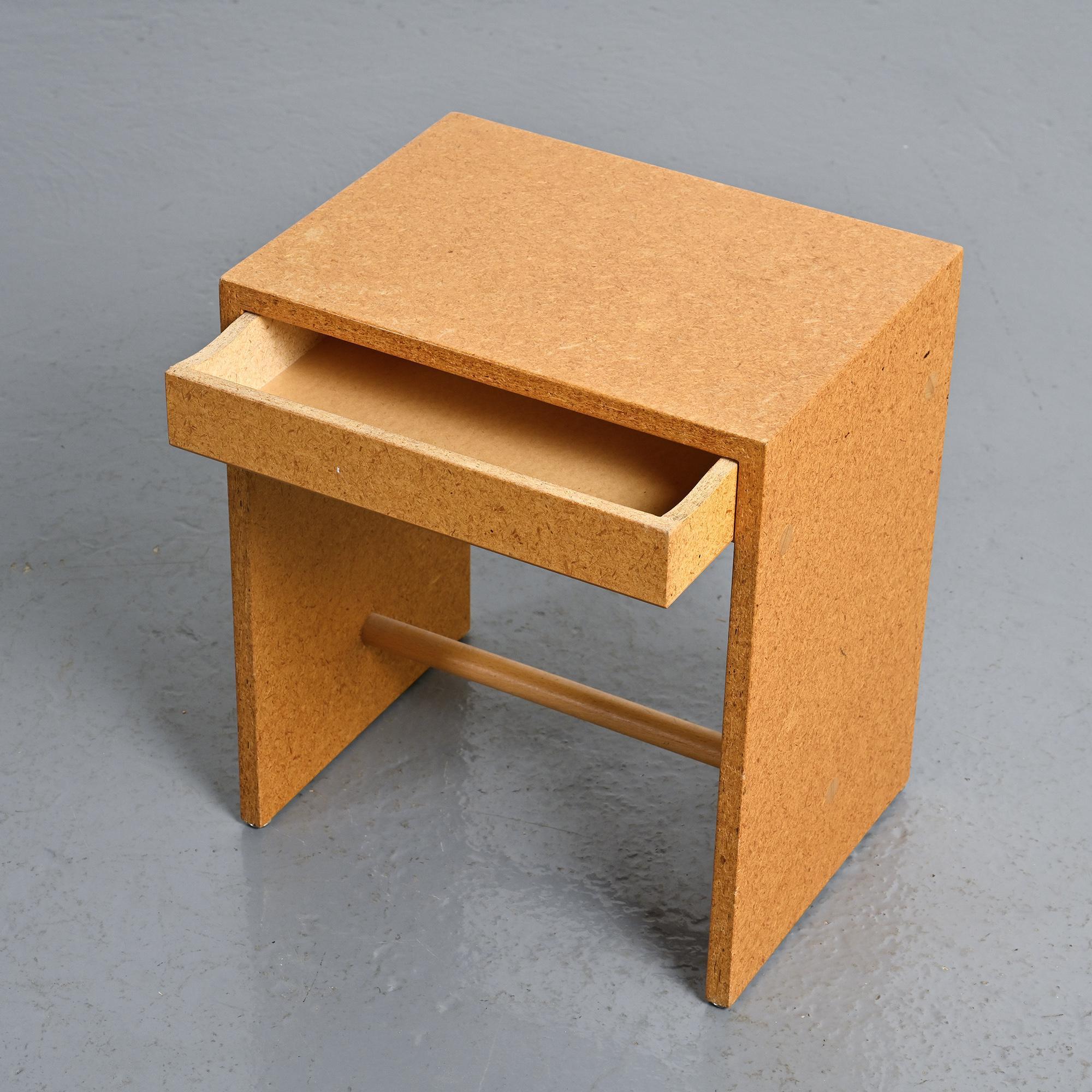 Rare stool in particle board by Max Bill, Ulm, circa 1962.