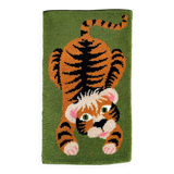 Scandinavian tiger Rya rug, wool, 1970s.