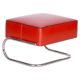 Modern Tubular Stool in Red Leather and Chrome-Plated Steel from Slezák, 1930s