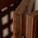 Vintage wooden room divider 3-part room screen in pine