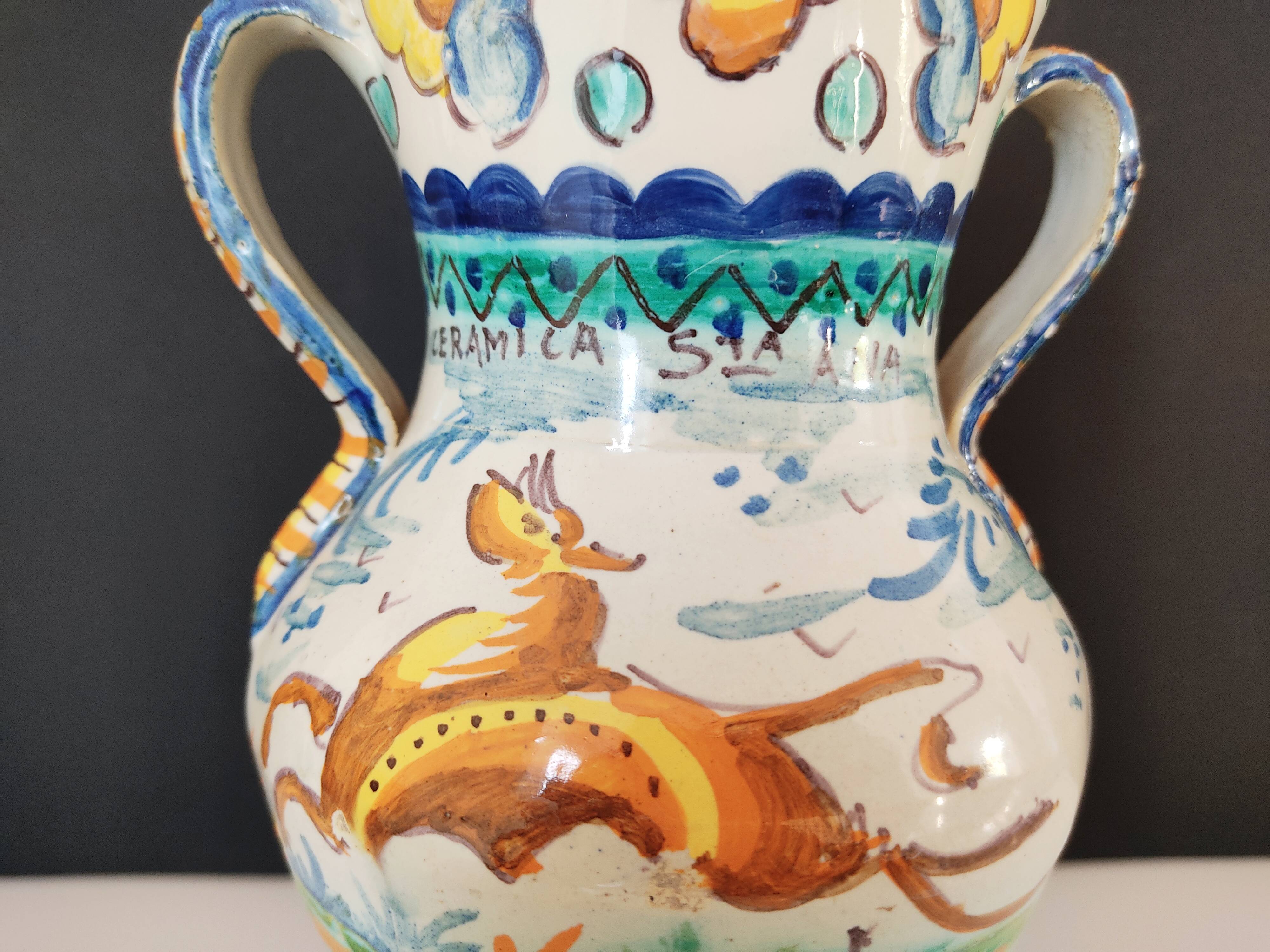 Vase with two ceramic handles Sante Ana Spain