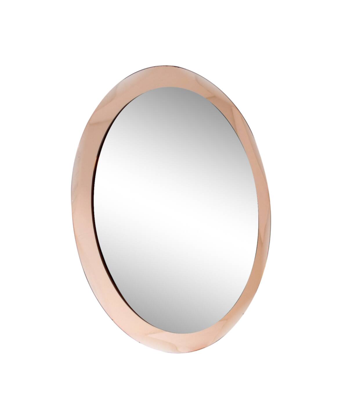 Vintage Antonio Lupi Luxor Crystal Art Mirror in Pink Copper 1950